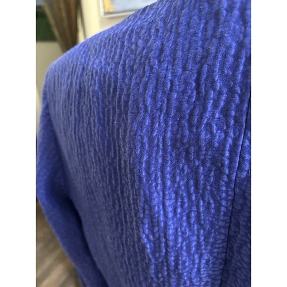 Jones New York Collection 12 Petite Linen Silk Jacket Blazer Purple Lagenlook - Picture 7 of 8